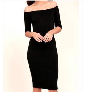 Forever 21 Black Off the Shoulder Midi Dress